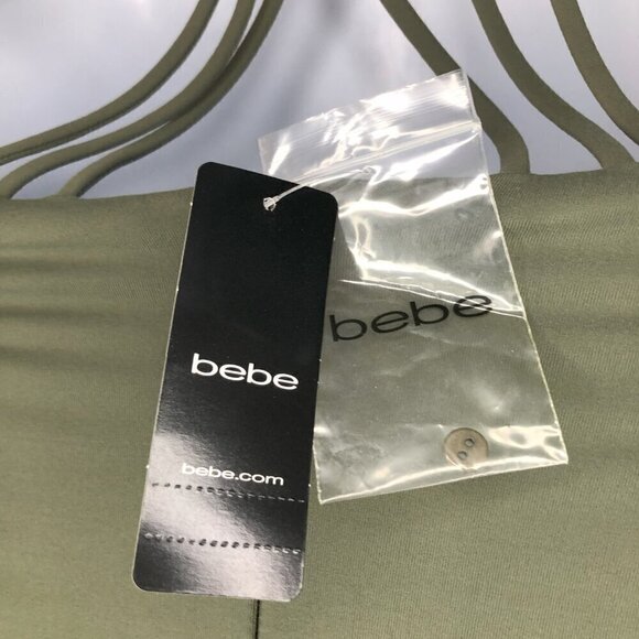 Bebe Olive Mock Neck Strappy Midi Dress Size XXS (Brand New) - Picture 9 of 9